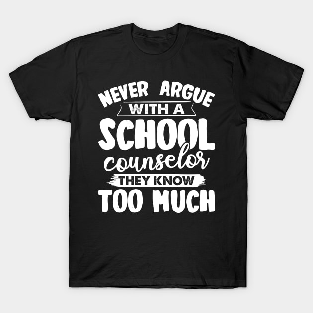 Funny School Counselor T-Shirt by White Martian